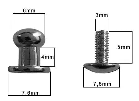 Knopiki kaletnicze 6 mm - ciemny nikiel – CraftPoint