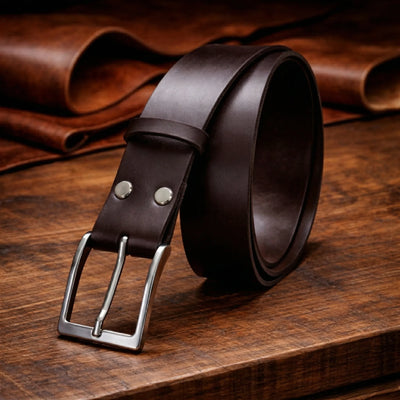 Herren-Gürtel aus echtem Leder - dunkelbraun – CraftPoint
