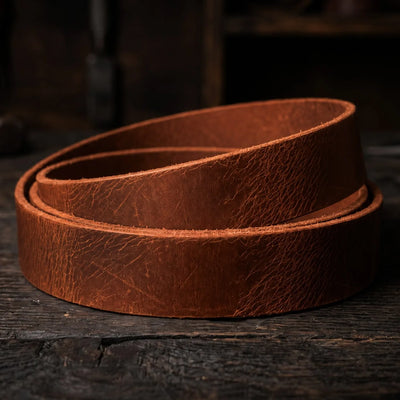 Sattlerriemen aus Büffelleder - Buffalo Handwax - 3,5-4mm, 140cm, 33/38mm - Cognac – CraftPoint