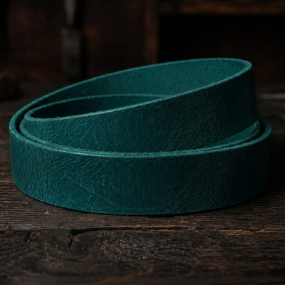 Buffalo-Leder Gürtelriemen - Handwax - 3,5-4mm, 140cm, 33/38mm - Türkis – CraftPoint