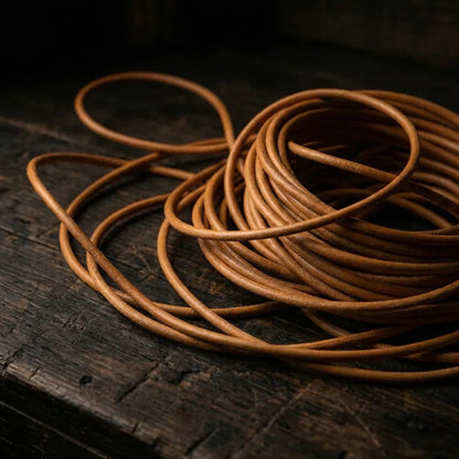 Lederschnur rund 2/3/4/5mm 100cm - Tan