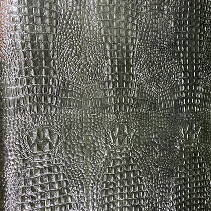 Skóra bydlęca licowa garbowana roślinnie 1.3 mm tłoczona w krokodyla - Zielona – CraftPoint